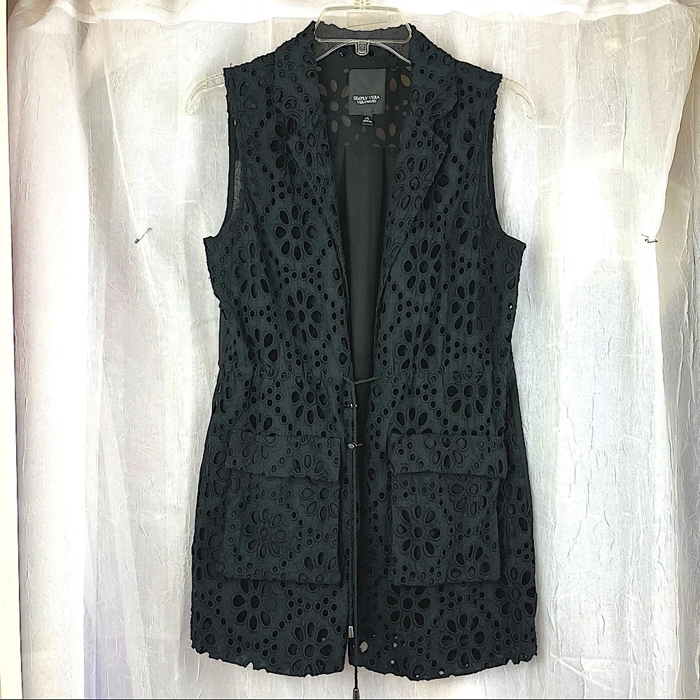 Simply Vera Vera Wang eyelet cardigan pull tie Size XS